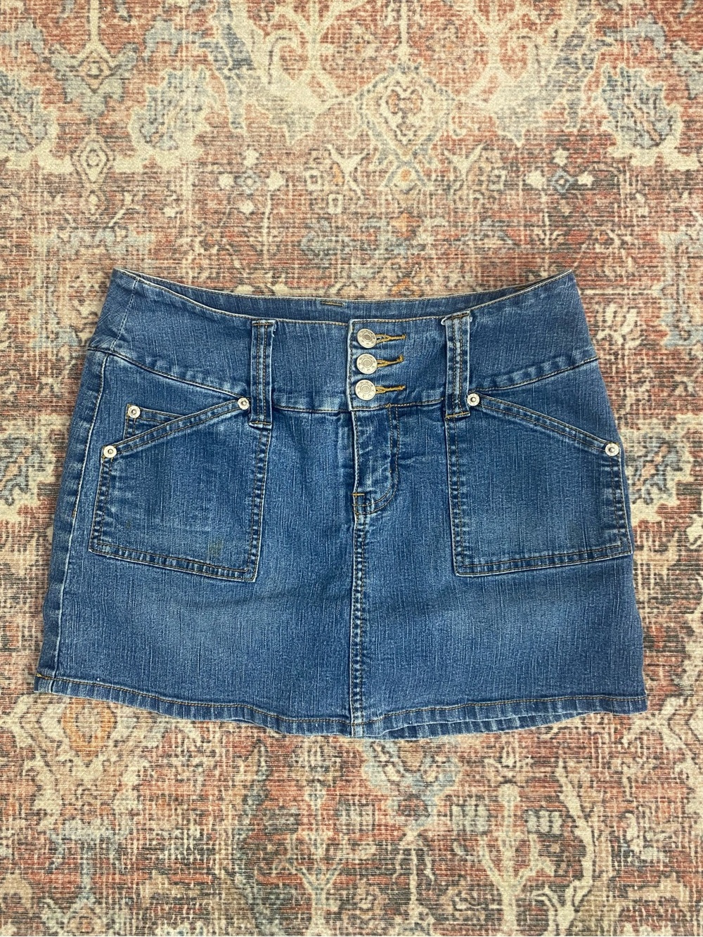 Rave r4r Y2K medium wash cyber grunge bratz style denim mini skort size 9